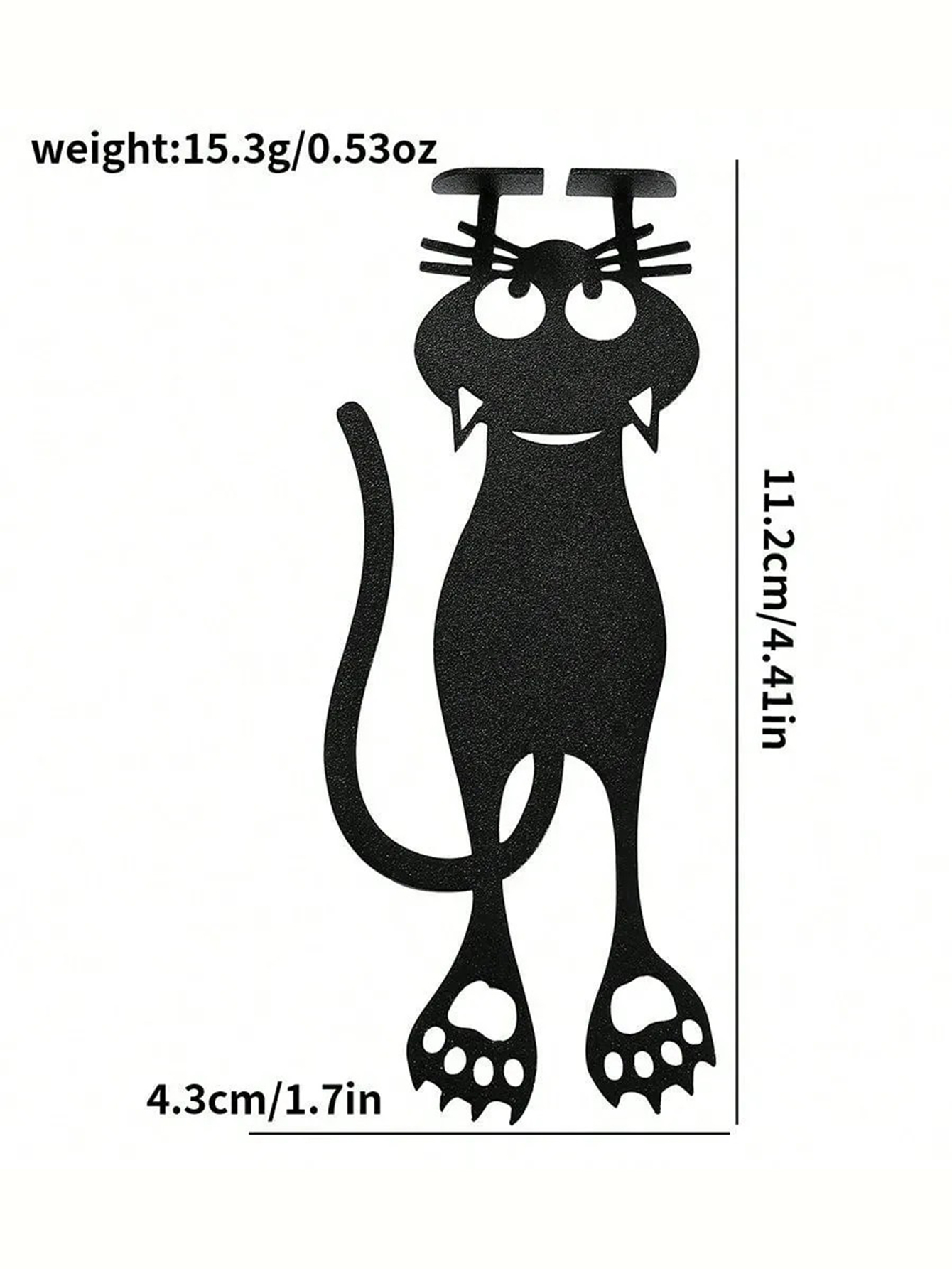Custom Text/Logo Cat-Shaped Acrylic Hollow Bookmark, Creative Black Cat Hanging Bookmark